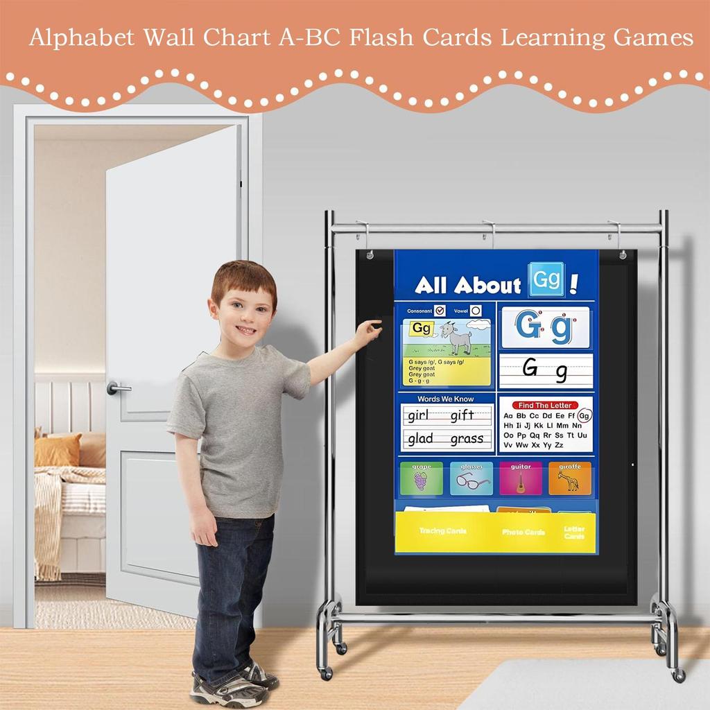 Alphabet Learning Pocket Chart All About Alphabet Chart Homeschool Activities Letter Learning Supplies For Boys Girls Kids Teens