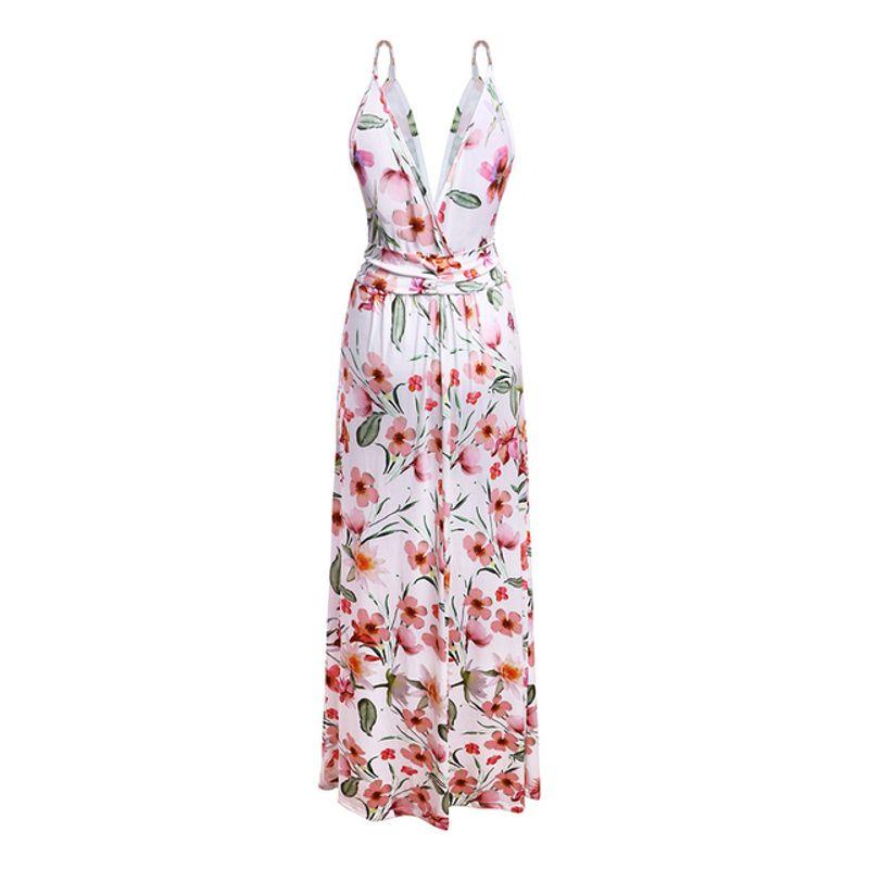 Party Beach Floarl Print Maxi Dress Casual Sundress Dress Female