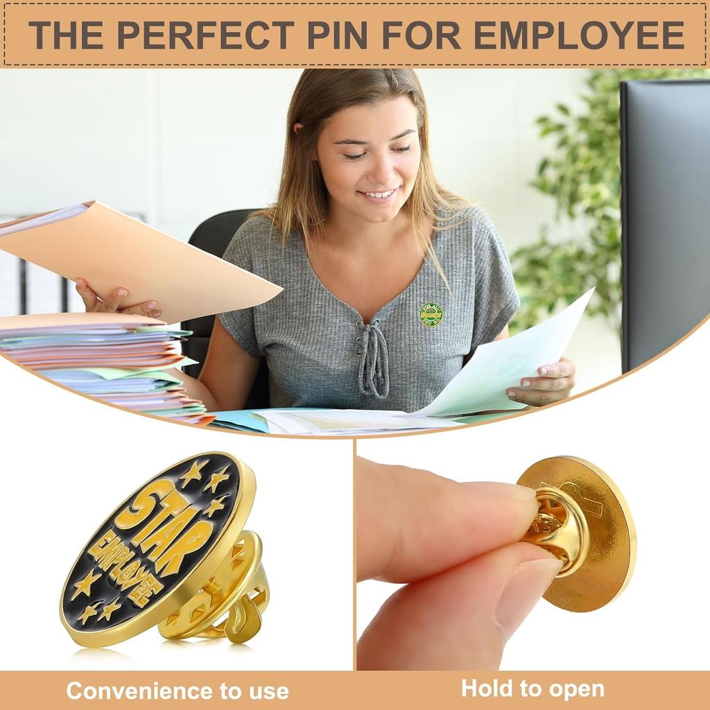 Zeyune 48 Pcs Recognition P Employee of The Month Lapel Pin 3/4 Inch Employee Appreciation P Team Gift for Award Employees Staff Bulk(Reward Style)