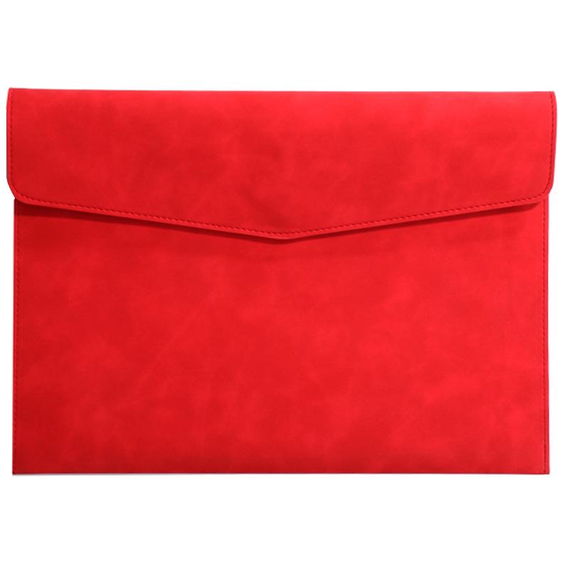 A4 Leather Waterproof Briefcase Folder with Large Capacity for Business Meetings