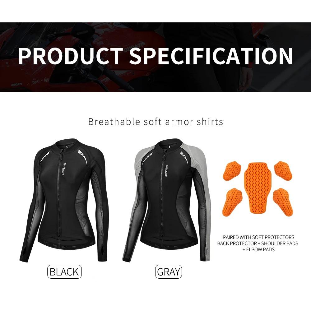 WOSAWE Women Motorcycle Protective Jacket Pants Set CE Soft Armor Summer Motorbike Full Body Riding Gear for Motocross Touring