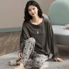 Women's Winter Pajamas Set Korean Version 18 Colors Long Sleeve Loose Fit Large Size Comfortable Sleepwear Two Piece Homewear Suit