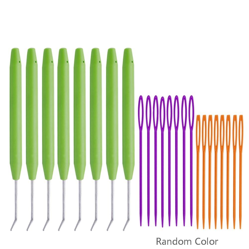 4/6/8PCS Crochet Needle Hooks Kit with Knitting Loom Hooks and Colorful Plastic Sewing Needles Loom Knit Hook Set