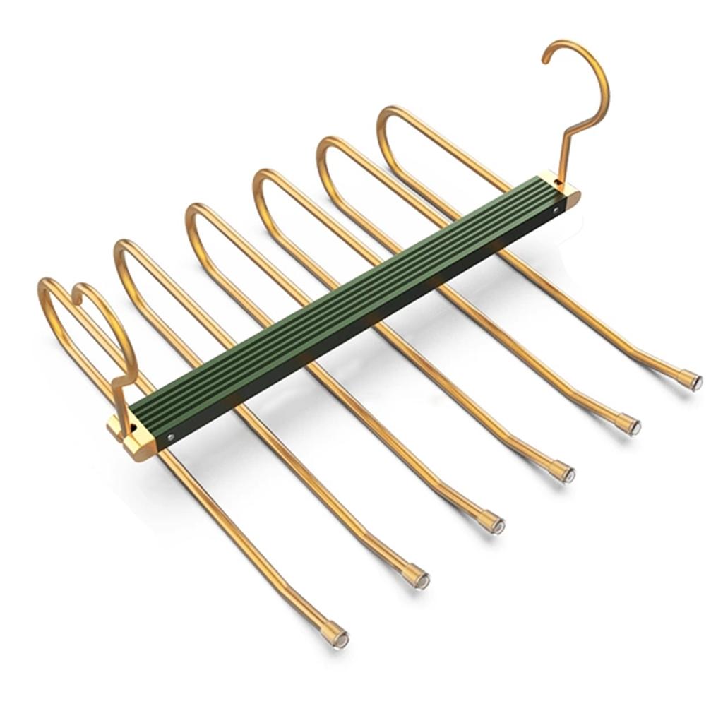 6 In 1 Trouser Hangers Magic Multi Layer Aluminium Alloy Pants Storage Rack 360 Rotatable Foldable Protable Cloth Pants Hangers
