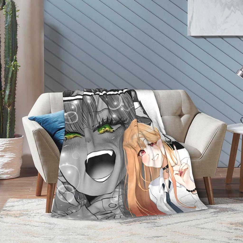 Japan Anime Marin Kitagawa Accessories Blanket Super Soft Cozy Throw Blankets for Sofa 50x60 Inches Multiple Sizes Bedspread