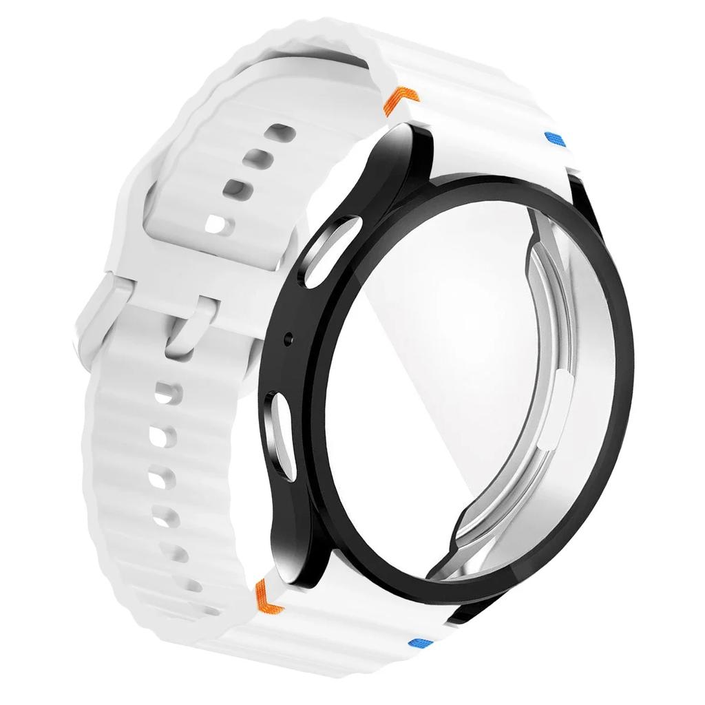 tpu Case+Strap Sports Strap for Samsung Galaxy 7 6 4 5 40mm 44MM Original Silicone Bracelet Soft TPU Case Glass Protective Cover