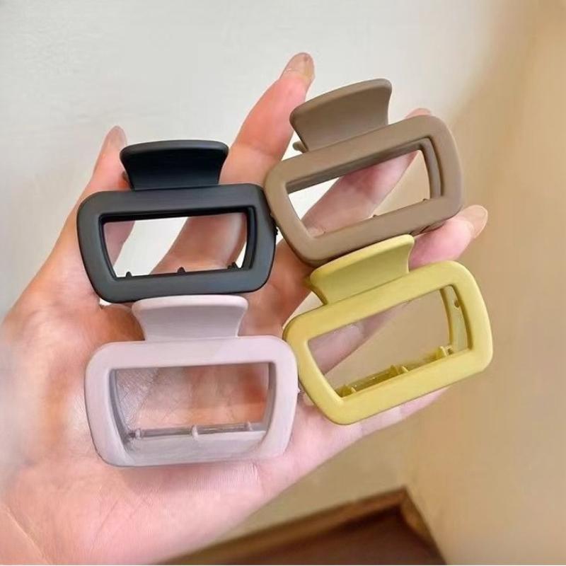 

4pcs/set Fashionable Minimalist Square Hair Clip Daily Commute Versatile Hair Accessory Elegance Back of Head Shark Clip