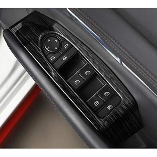 RUIQ Interior Door Window Button Switch Panel Cover Garnish for New Mazda 3 Black Sedan/Fastback (BP Series) (2019.06~) -