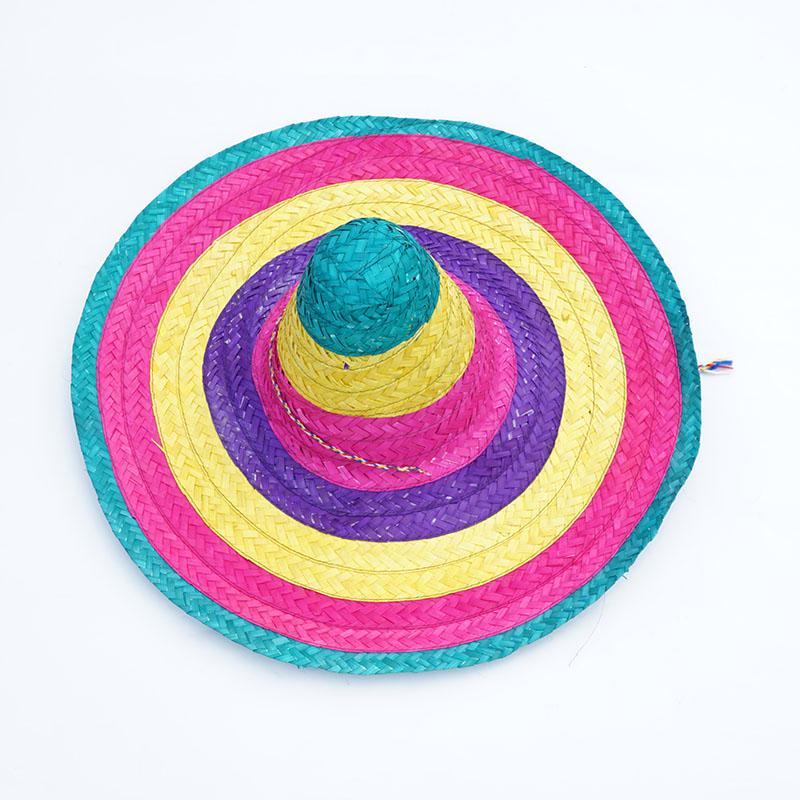 

Красочная мексиканская соломенная шляпа для детей и взрослых – аксессуар для костюма на Хэллоуин, карнавал, рождественскую вечеринку Adjustable