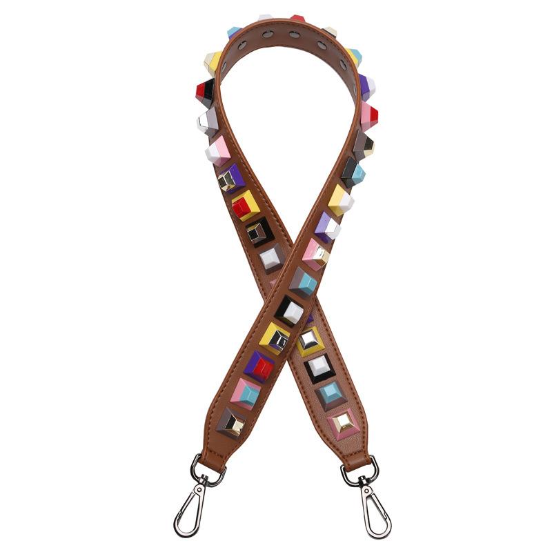 90cm Bunte Nieten Leder Taschengurt Crossbody Schultergurte Handtaschengriff Ersatz Damen DIY Geldbörsen Zubehör