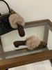 French Pointed Head Velvet Kitten and Female Wear Autumn and Winter Fluffy Shoes Temperament Thick Heel Bag Head Rabbit Hair Sandals