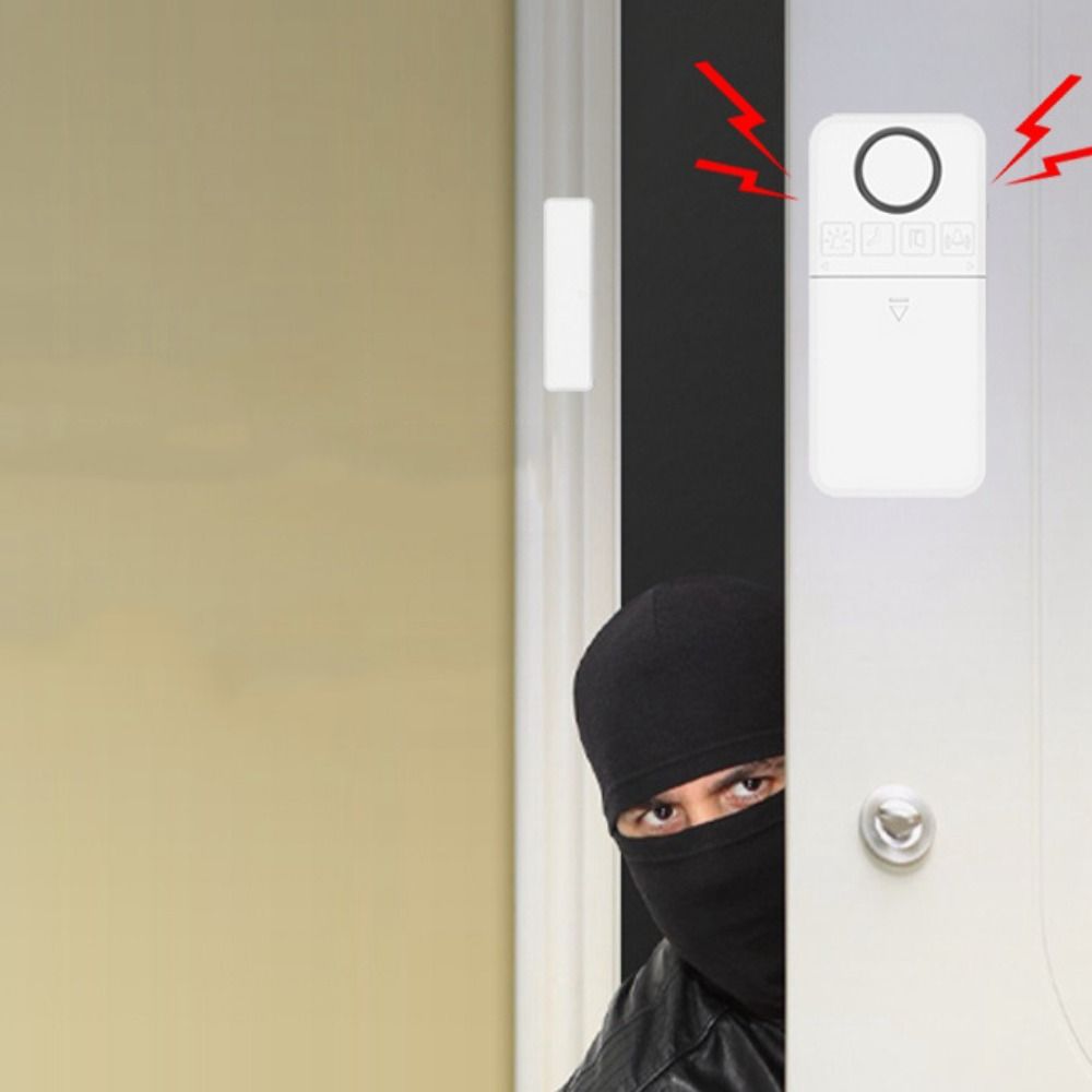 Fashionable Door Window Sensor Alarm Convenient Mini Door Opening Sensor White Multipurpose Magnetic Burglar Alarm Bedroom