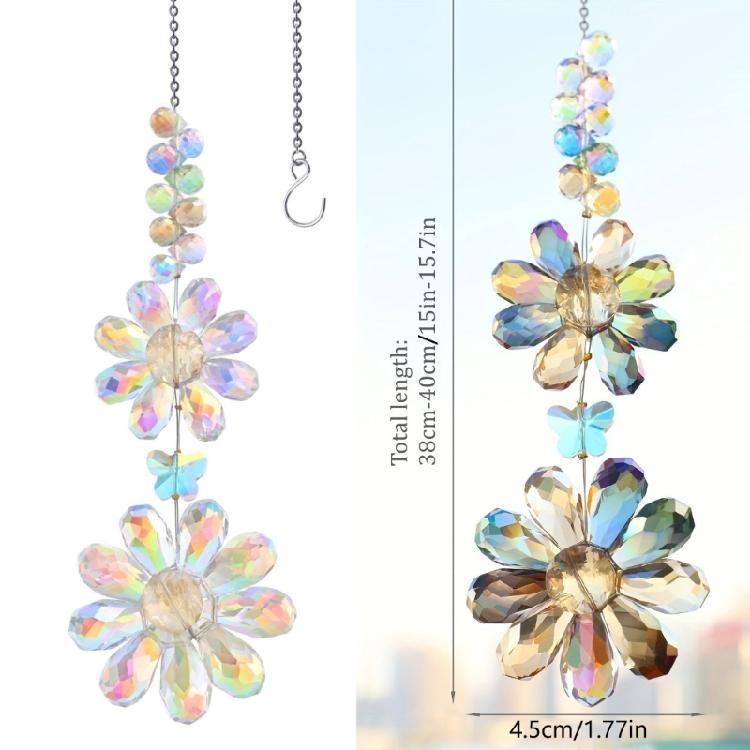 Sun Catcher Crystal Flower Sun Catcher Sun Beads Pendant Decoration Pendant For Room Patios Sunlight Radianting