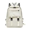Schoolbag1011 Solid color tooling backpack Fashion street trendy popular lock Big boy schoolbag Mori student backpack