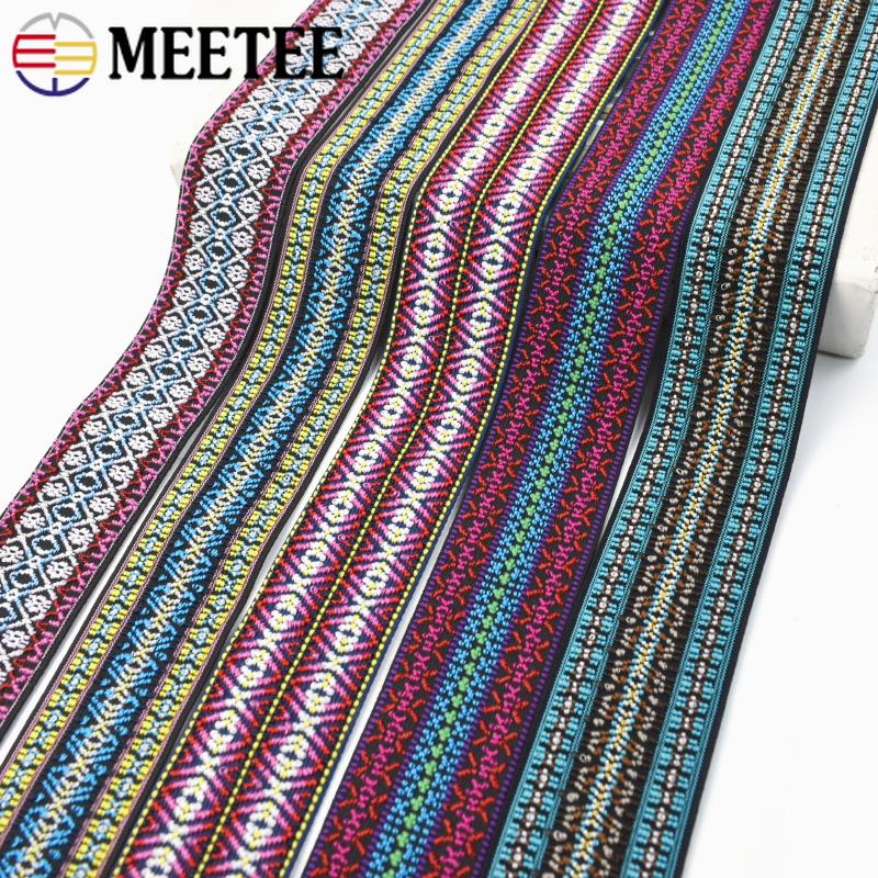 Meetee 2/3/5M Elastic Band 50mm Jacquard Stretch Webbing Ribbon for Trousers Waistband Rubber Bands Garment Sewing Accessories