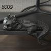 Indoor Home Library Decor Sleeping Dragon Bookshelf Decor, Book Nook Figurine, Gothic Fantasy Reading Booksitter Ornament, Shelf Desk