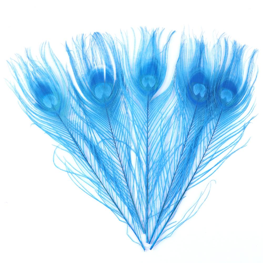 Dyed Peacock Feather 25-30cm for DIY Craft Vases Creative Hat Costume Party Wedding Carnaval Holiday Floral Decoration