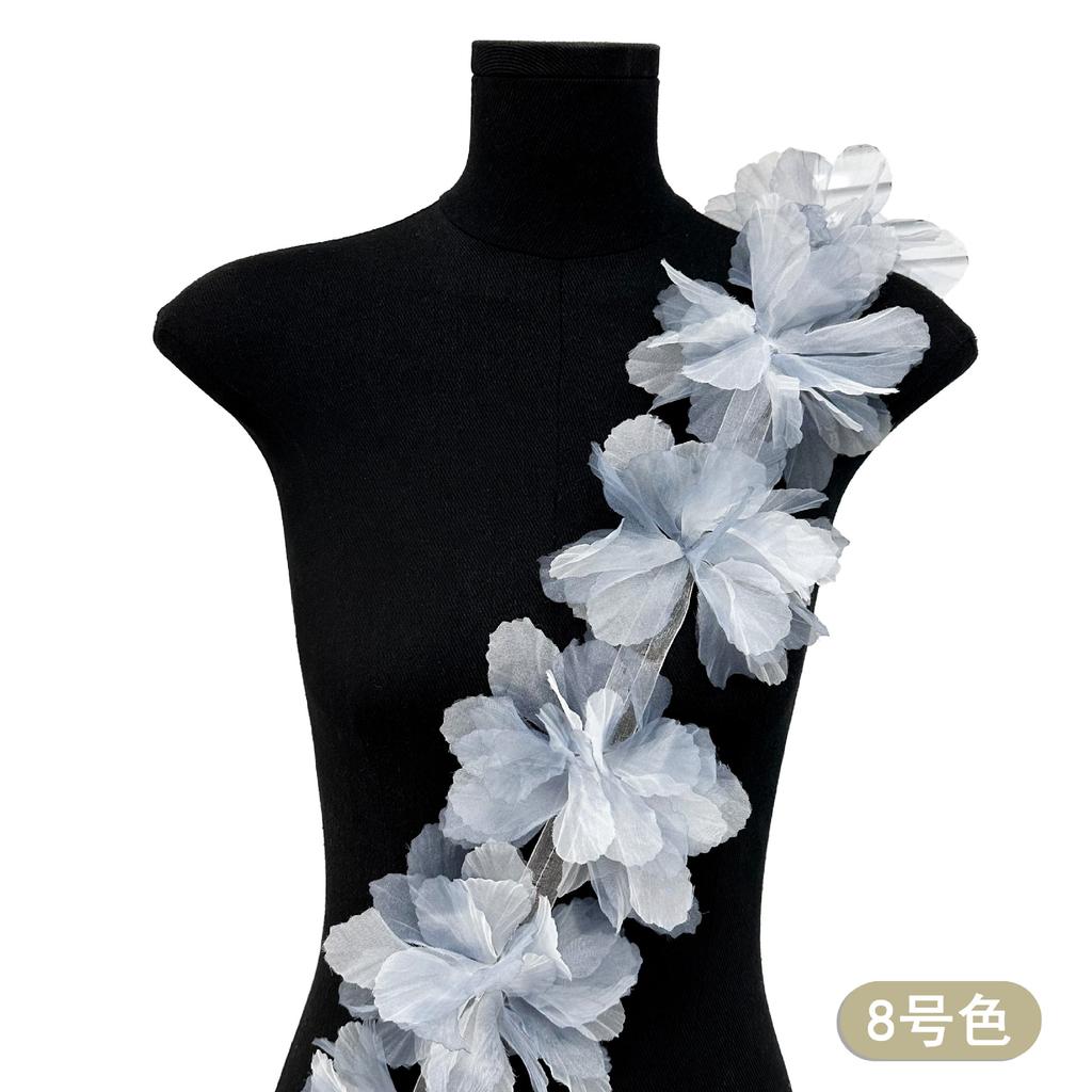 Colorful Gradual Change Gauze Three-Dimensional Flower Clothing With Shoes, Hats, Bags, Children'S Clothing Accessories, Decorative Flowers