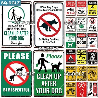 [SQ-DGLZ] NO PET Metal Sign Vintage Plaque Tin Sign Wall Decor For Bar Pub Metal Crafts Retro BEWARE OF DOG Poster Custom