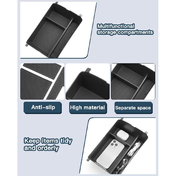 Ruiya (3PCS) 2026 Palisade Console Organizer For Hyundai Palisade 2026 Accessories Under & Double Layer Armrest Box Compatible With 2026 Hyundai