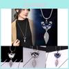 Stylish Womens Fox Charm Sweater Chain Necklace With Sparkling Crystal Accents And Alloy Material