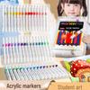 48-Color Washable Acrylic Marker Set with Soft Tips - Non-Bleeding, Stackable for Elementary Art Use