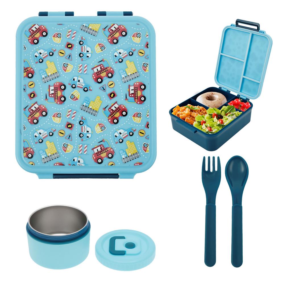 1700 ML Lunch Box Microwavable Bento Box Leakproof Storage Boxes with 300ml Soup Jar Food Container for Students Adults School