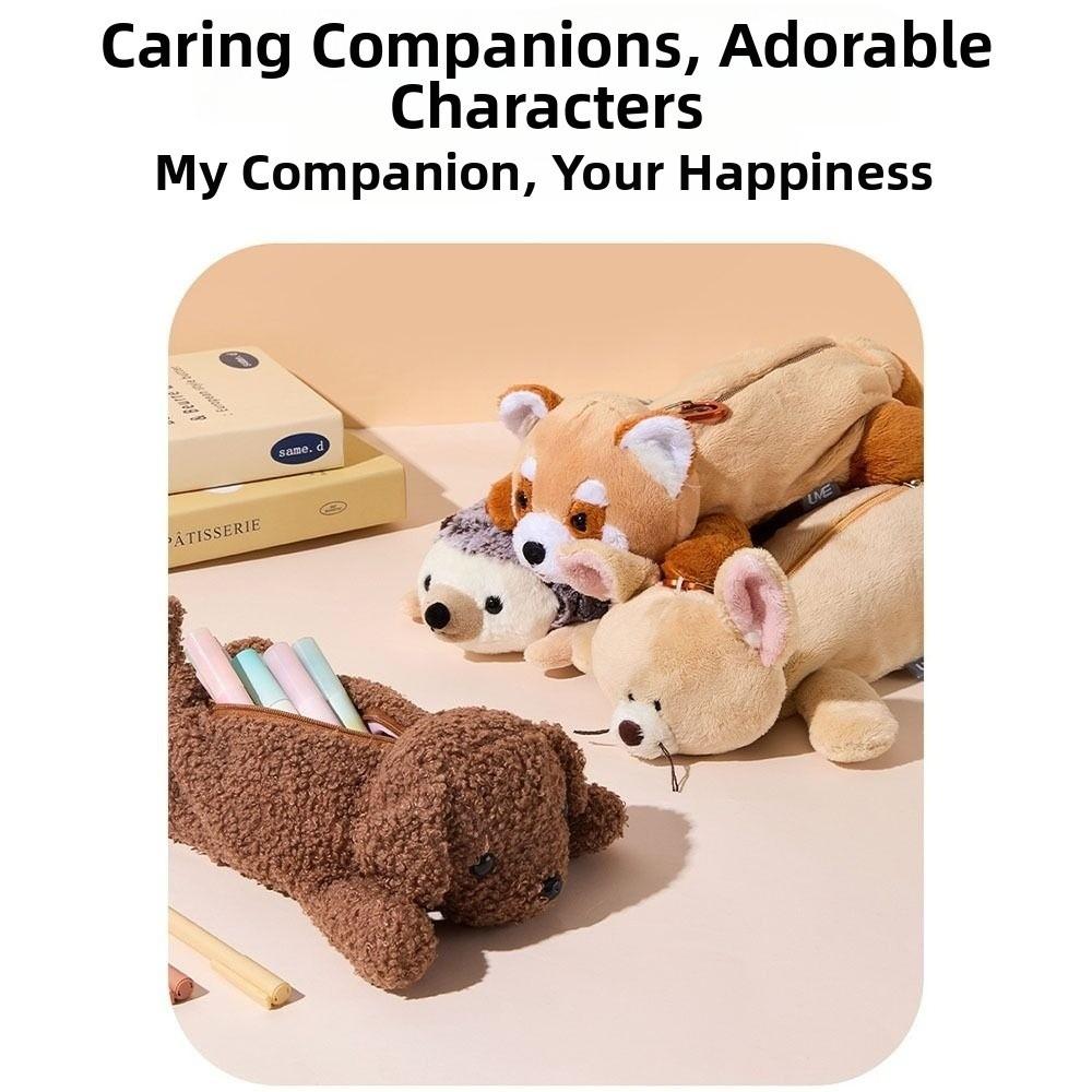 Large Capacity Pencil Case Cartoon Animal Stationery Organizer Gift Storage Bag  Student