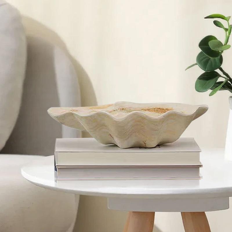 Retro Storage Trays Shell-shaped Fruit Plate Creative Decorative Table Center Tray Nordic Kitchen Organizer Home Furniture