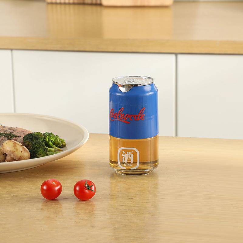 

Автоматически открывающаяся и закрывающаяся герметичная стеклянная кастрюля для уксуса и масла для приправ 180ml синий