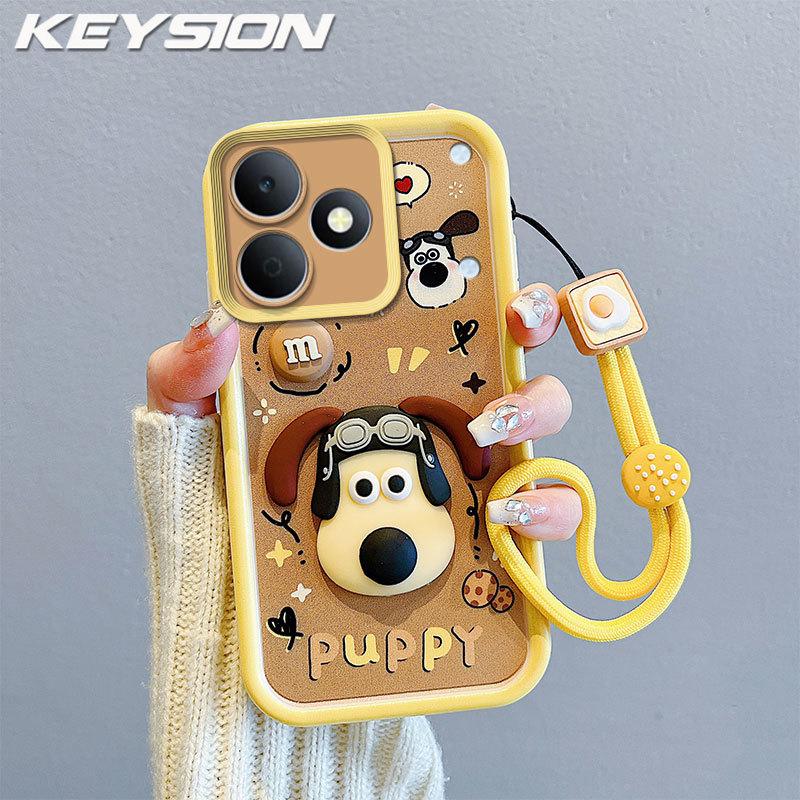 

KEYSION Shockproof Case for Realme Note 80 with Lanyard Soft Silicone Cute 3D Cartoon Doll Phone Cover for Realme Note 80 for Realme Note 80