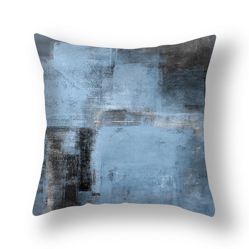 Ins Style Contrast Color Pillow Cover Polyester Printing Simple Versatile Sofa Pillow Living Room Decoration Chair Cushion