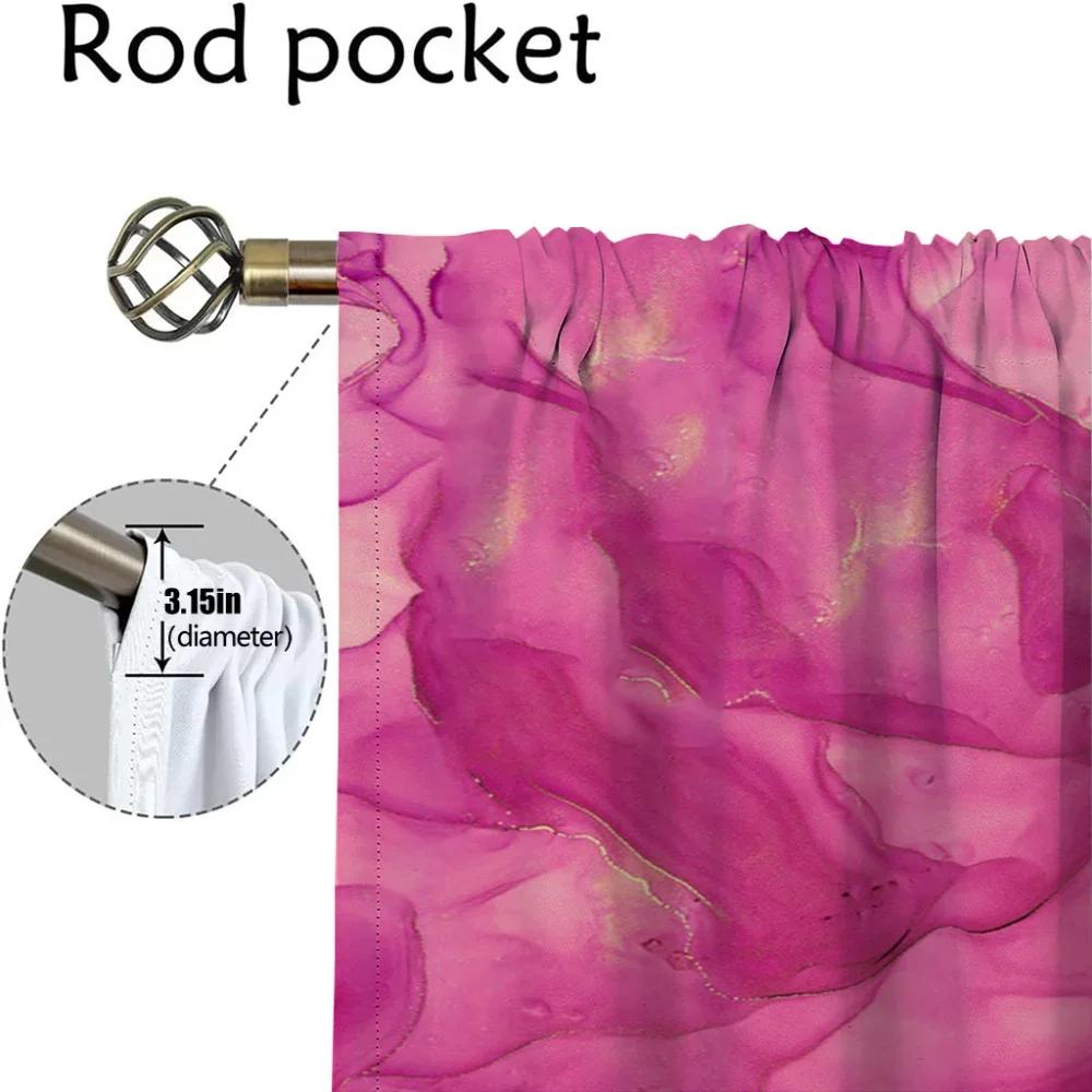 M-MarbleS Tulle for Bedroom Home Interior Curtains 2 Pieces Elegant Room Curtains Blackout Curtain Halloween Decoration Shades