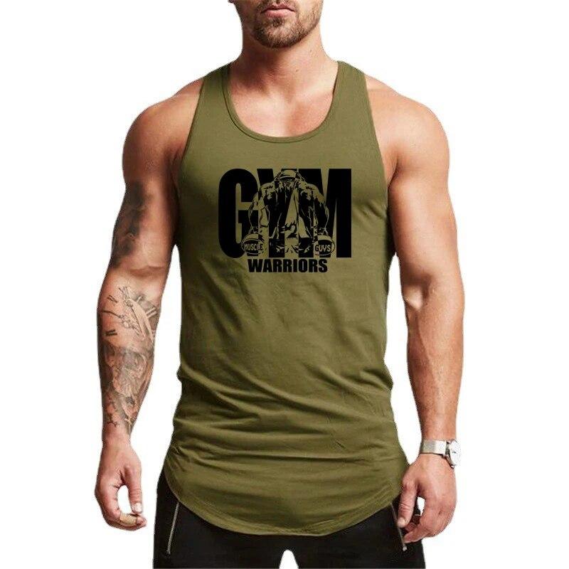 Muscleguys Summer Running Sweat-absorbing Sports Tank Top Men's Sleeveless Fitness Clothes