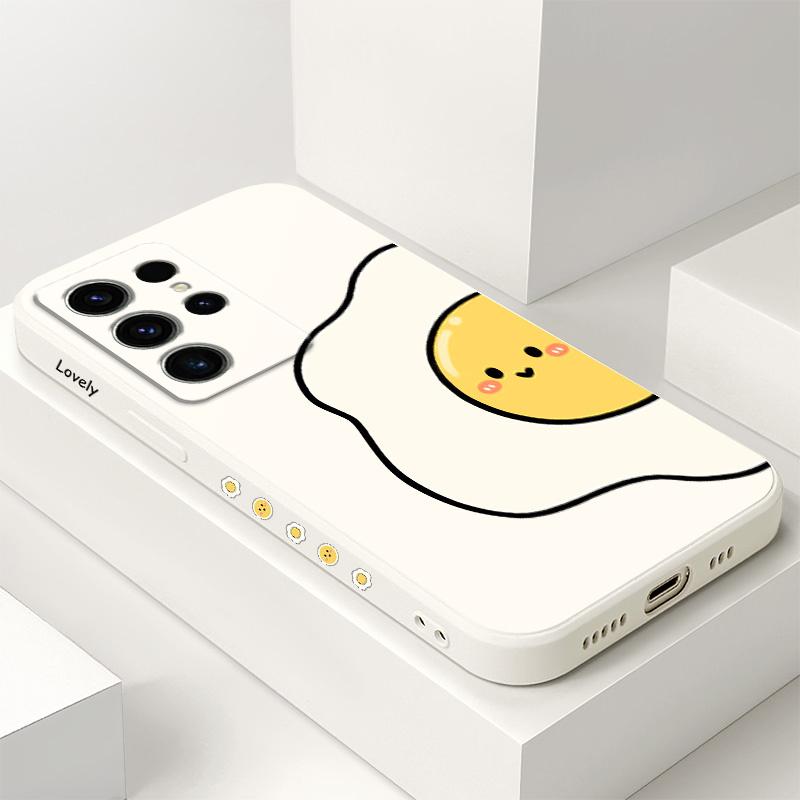 Tomato And Egg Phone Case For Samsung Galaxy S25 S24 S23 S22 S21 S20 S10 S10E Ultra Plus FE Note 20 Ultra Plus Cover
