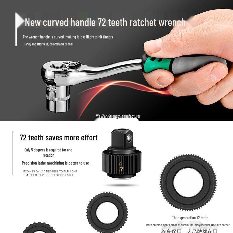 53-Piece Automotive Repair Tool Set with Ratchet Wrench and Socket Toolbox