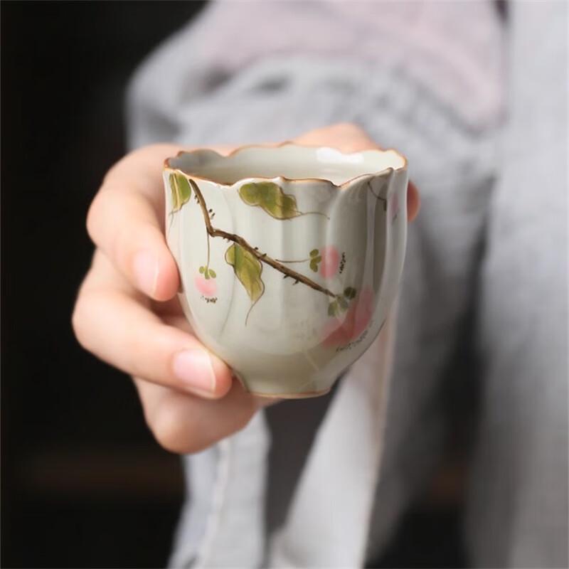 Hand-painted Ceramic Flower Teacup