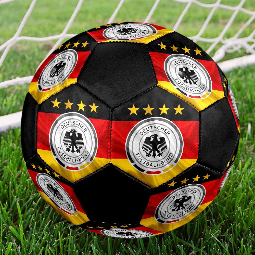 Germany national football logo Size 5 Soccer Ball, Machine-Stitched PVC, Durable & High Bounce, All Ages Fit, fan merchandise, matches & outdoor use.