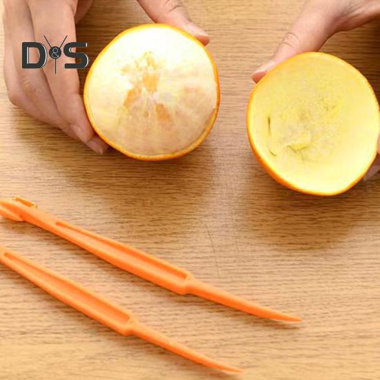4Pcs Handheld Orange Peeler Tools Hassle-free Citrus Peel Cutter Easy Fruit Slicer Lemon Peel Remover Kitchen Gadgets