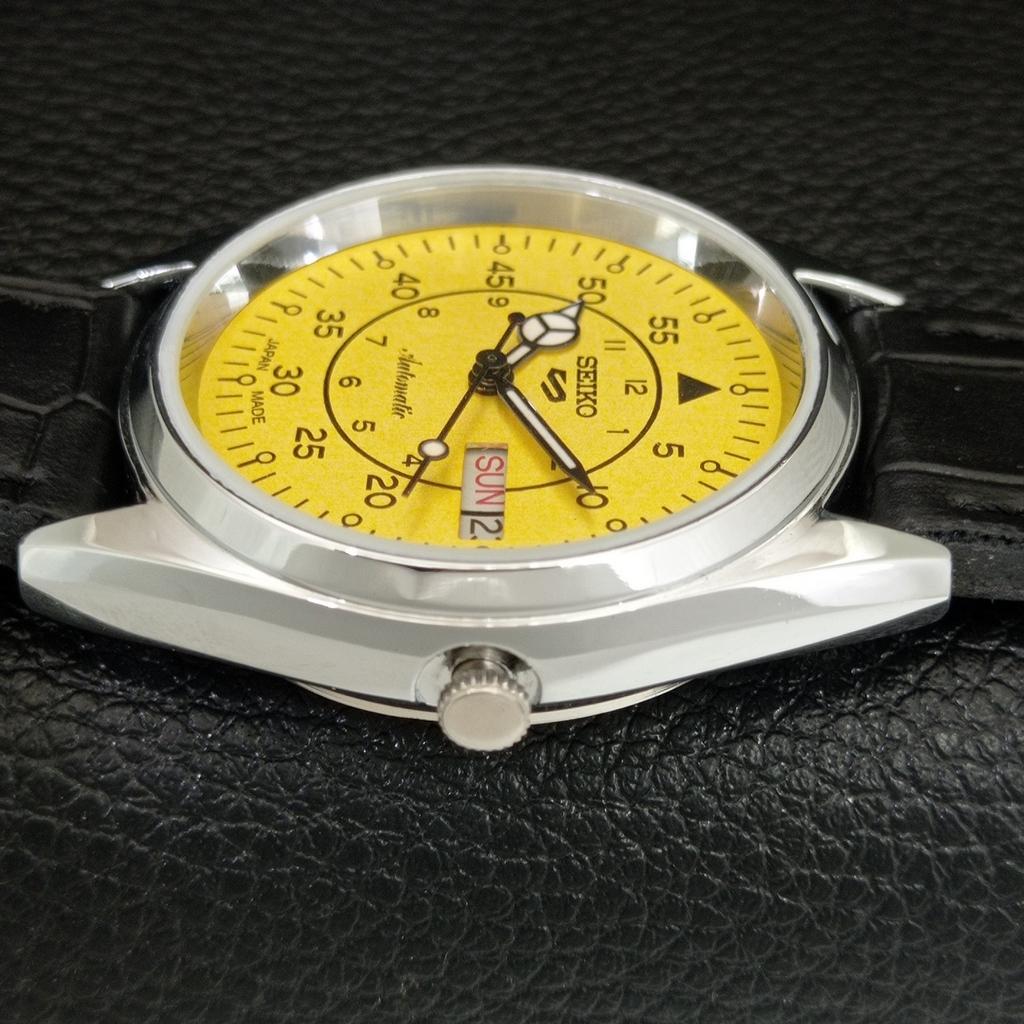 JAPAN VINTAGE REFURBISHED SEIKO 5 AUTOMATIC 6309A MENS YELLOW WATCH a442262-1