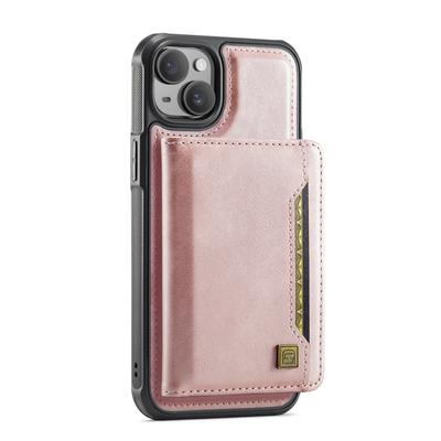Für iPhone 15 Plus Hülle AUTSPACE A13 Vintage Leder Rückseite mit magnetischer abnehmbarer Kartentasche