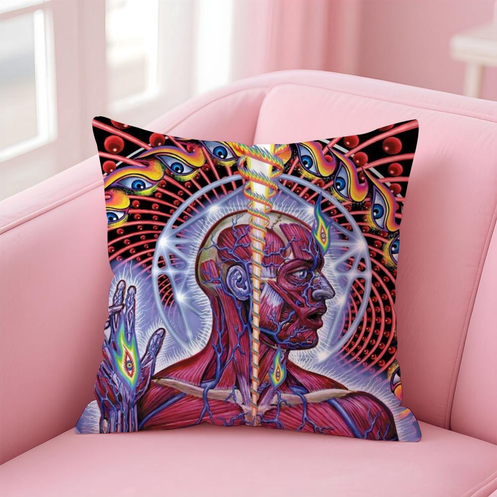 A-Alex GreyS Trippy Psychedelic Cushion Cover Comfortable Reversible Pillow Cover Ideal for Car Sofa Bedroom & Beyond