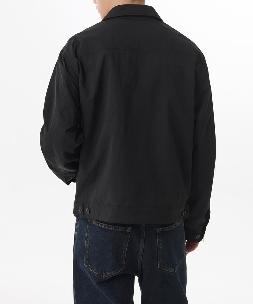 Musinsa Standard Nylon Crease Double Pocket Zip-Up Jacket [Black]