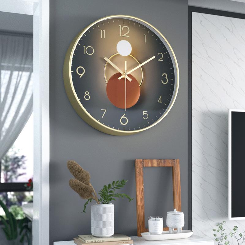 Light Luxury Living Room Bedroom Clock Creative Fashion Clock Silent Simple Quartz Clock Wall Clock 25CM