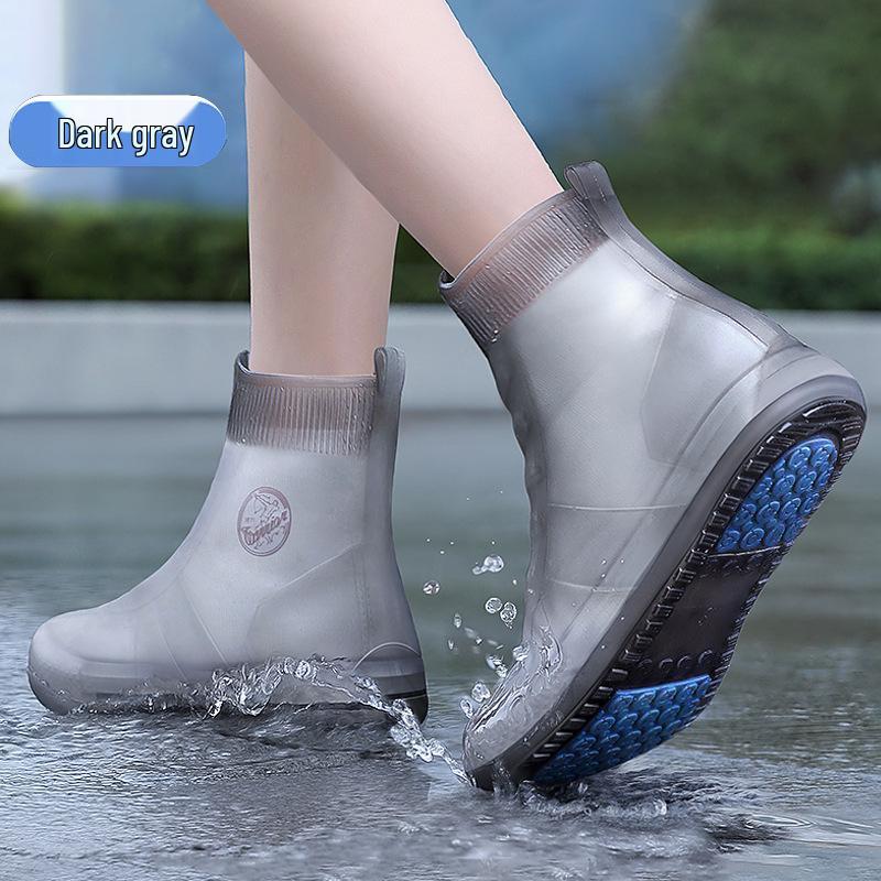 Wiederverwendbare Wasserdichte Silikon Anti-Rutsch Regenschuhüberzieher, Abriebfester High-Top Schutz für Damen und Kinder