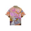 LiNing Loose Cartoon All-Over Print Turndown Collar Short Sleeve Shirt Unisex Tops Red Coral-Pink ASHS899-1