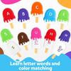 Letters Matching Ice Cream Alphabet Learning Toys,Counting Animals and Color Sorting Set Preschool Learning Activities Toys
