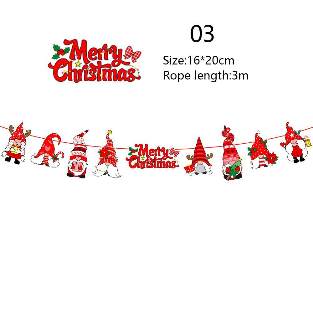 Home Decorations Garland Deer Xmas Tree Snowman Paper Hanging Flags Santa Claus Christmas Banners