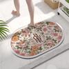 Flower Print Bath Mat Bathroom Super Absorbent Foot Mats Non-Slip Quick Dry Shower Pad Toilet Carpet Doormat Washable