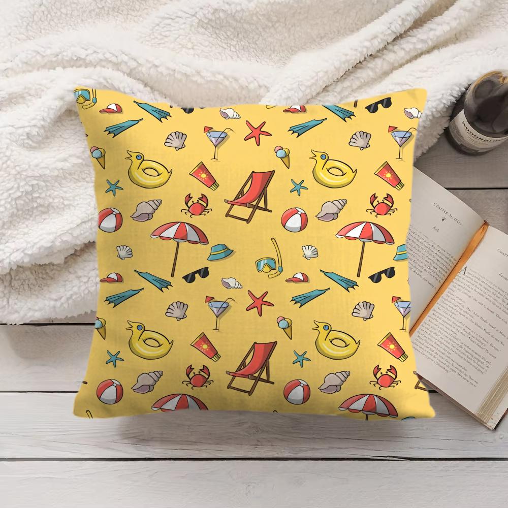Beach Chair Cushion Cover Soft Short Plush Pillow Cover Smooth Cozy Texture Aesthetic Cushion Case Home Decor